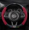 Easy Install Suede Carbon Fiber Car Steering Wheel Cover for Renegade Wrangler JK Grand Cherokee Auto Interior Accessories
