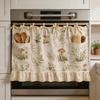Modern Farmhouse Kitchen Oven Skirt Ribbon Ties and Ruffled Trim Kitchen Dishwasher Hidden Curtains with Adjustable Lace