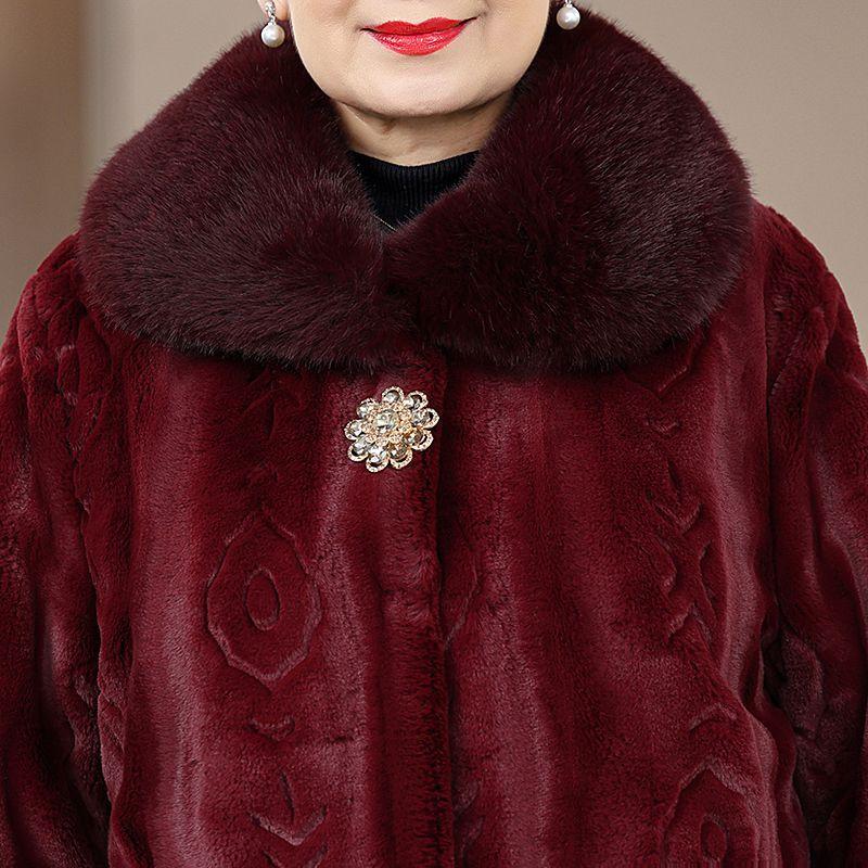 Dámský zimní kabát - Plus samet, zesílený, elegantní čínský styl pro střední a starší věk