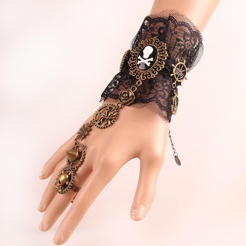 Gothic Gloves Victorian Pirate Wristband DanceParty Gloves Lady Cool Accessories