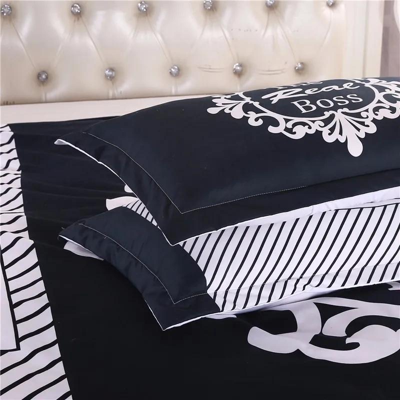 Big Boss Black N White His Her Valentine Bedding Collection Duvet Cover Pillow Case King Queen Size With Bed Linen Collection