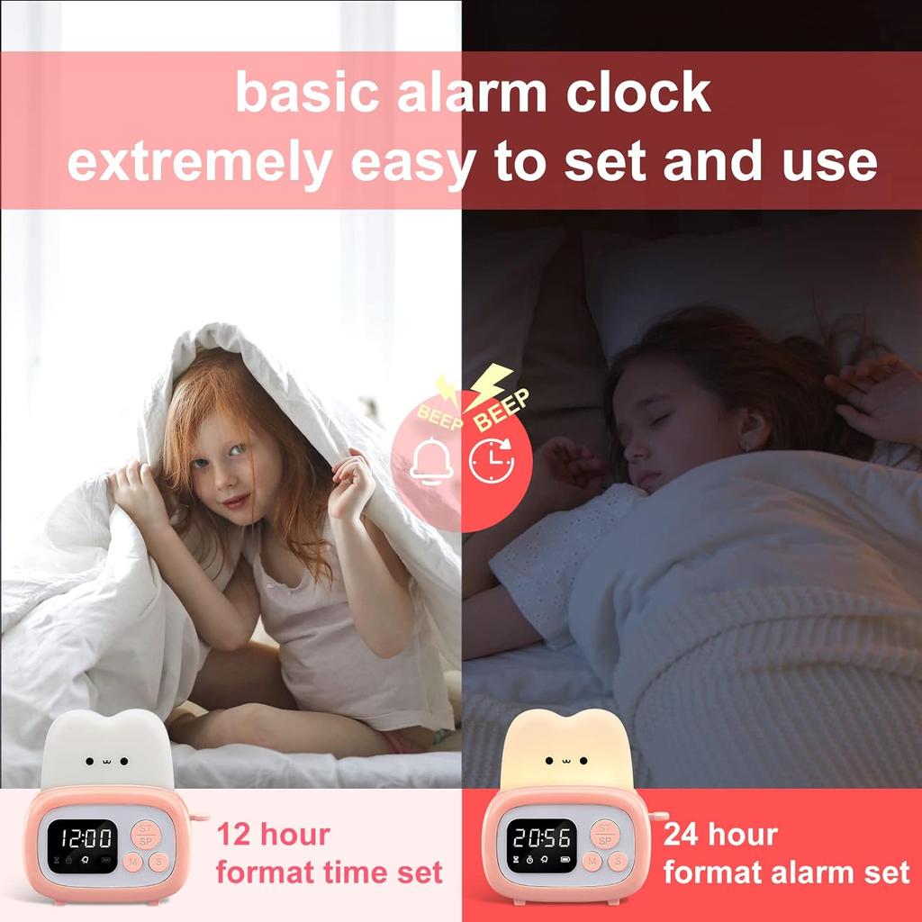 Mini Toaster Lamp Cute Night Light with Clock Alarm Digital Timer for Kids Teen Baby Girls Boys Birthday Gifts Bedroom nightight