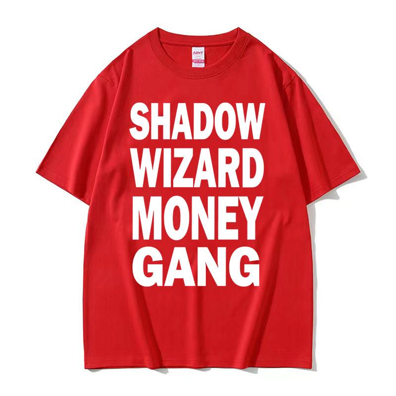 Joeyy Schattenzauberer Geld Gang Buchstaben Druck T-Shirts Lustiges Y2K Meme T-Shirt Herren Damen Harajuku Hip Hop Übergroßes Street T-Shirt