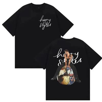 Harry Styles "Signatur & Ikonische Silhouette" Doppelprint Übergroßes Komfortables Mode-T-Shirt für Damen und Herren