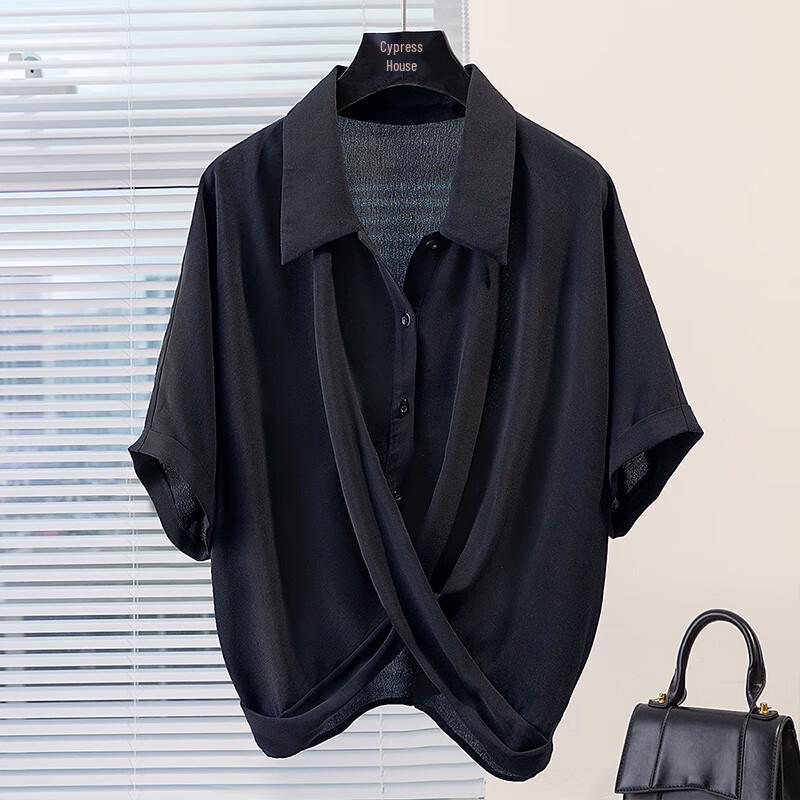 Damenhemd mit verdrehtem Kragen für Pendler