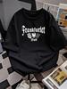 Camiseta Gráfica Novelty Frankfurter Bub para Mujer Unisex de Algodón Verano Primavera Oversize Cuello Redondo Streetwear Vintage Sueltos Tops