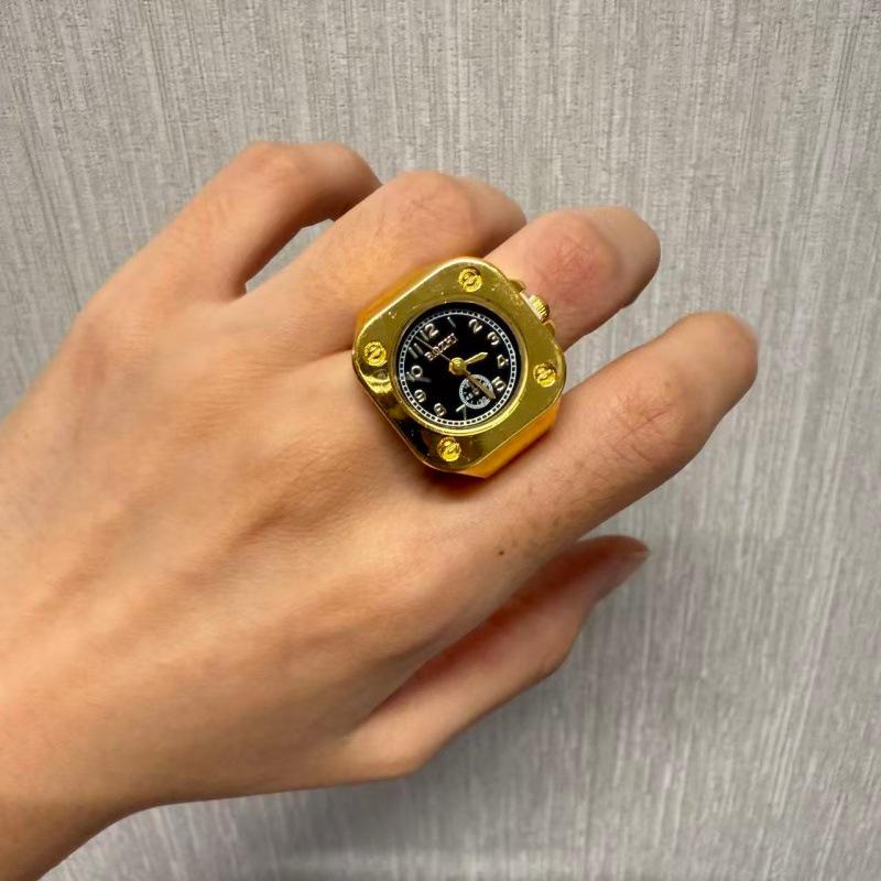 Korean Style Retro Hipster Watch Ring - Trendy Men's Hand Jewelry Accessory