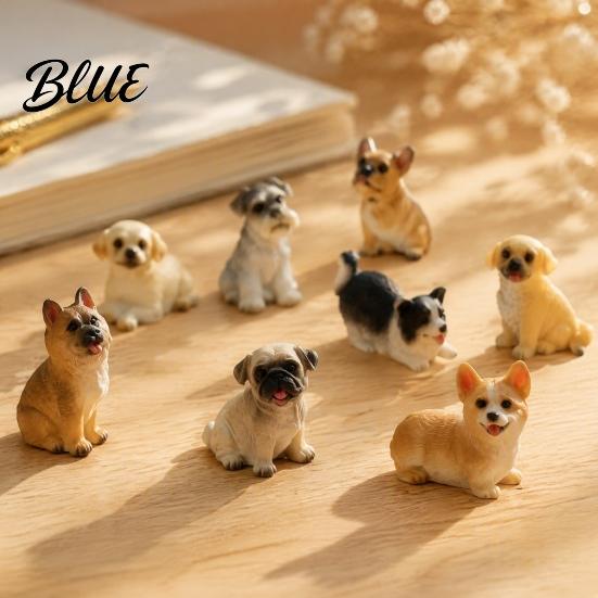 Charming Room Ornaments Cute Puppy Figurine Resin Ornament for Desk And Car Decor Interior Accessories Realistic Dog Figurines Miniature