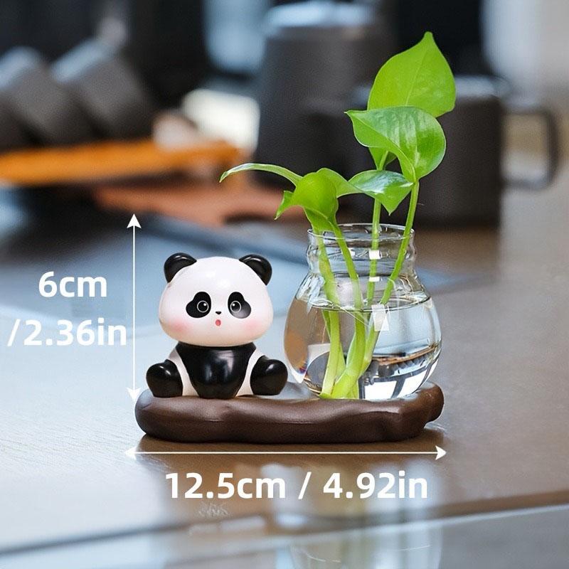 Creative Home Decoration Cartoon Animal Panda Flower Pot for Hydroponic Lovely Living Room Table Oranaments Desk Accessories