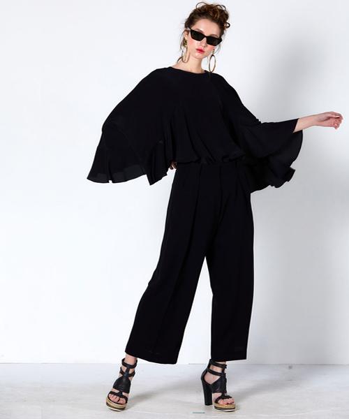 GREEDILOUS Wide Black Tuck Pants