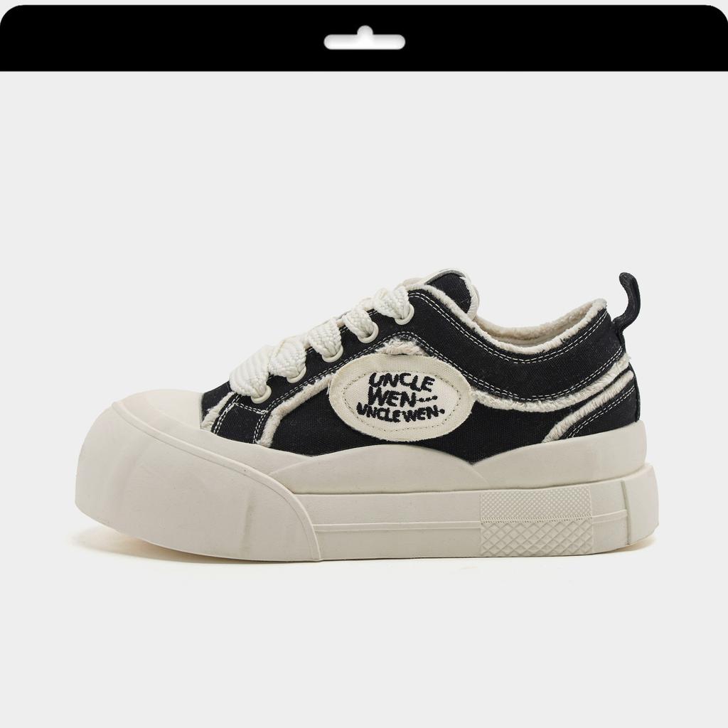 "Ziyan" Cloud Shoes~ Spring New Thick-soled Round Head Niche Design Xiaoxiang Canvas Casual Board Shoes Women