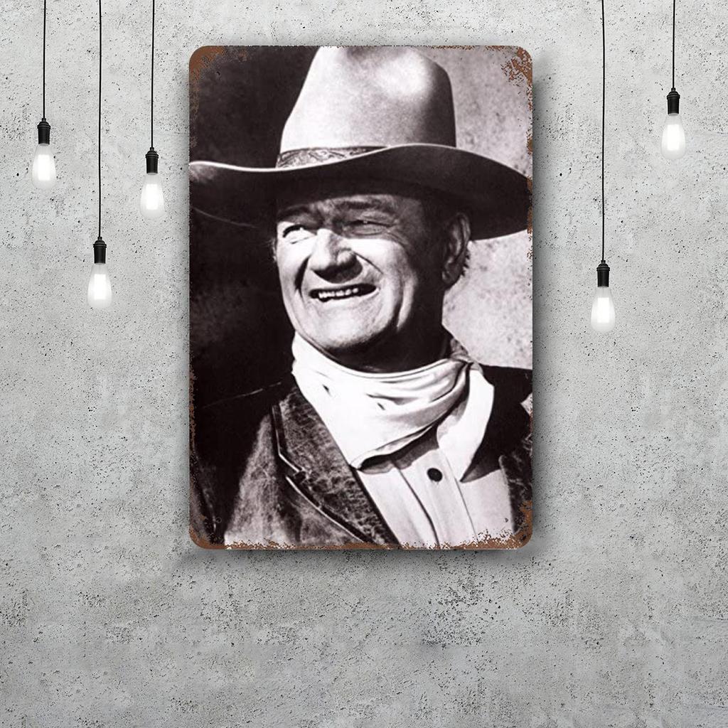 john wayne Classic Poster Rusty Metal Plaque Retro Decorative Plate Bar Man Cave Garage Club Metal Sign Wall Decoration