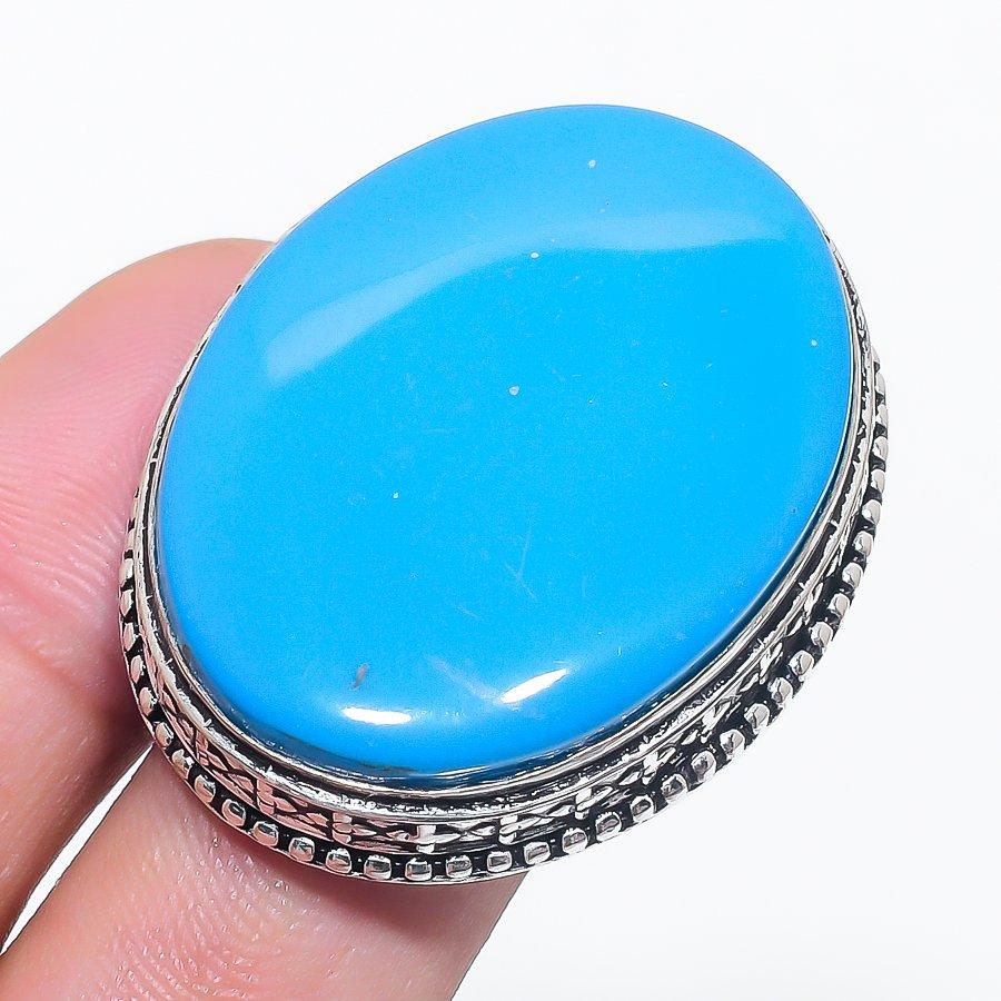 

Natural Arizona Turquoise 925 Sterling Silver Jewelry Ring Size 7.5 o5S41