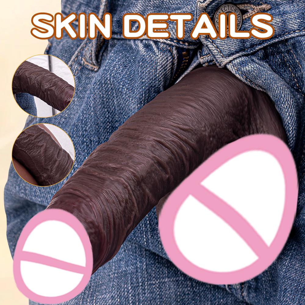 Realistic Soft Dildo Big Glans Cock Double Silicone Penis Vaginal Masturbation Suction Cup Dick Woman Man Anal Sex Toys
