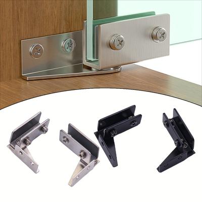 Cerniere robuste per ripiani in vetro e pannelli in vetro per bagno/cucina (2 pezzi)
