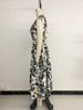 2026 Summer European Floral V-Neck Sleeveless Waist-Cinching Dress for Women