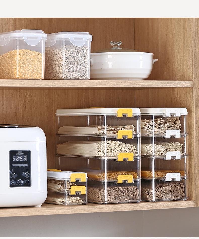 Scatola Quadrata Ermetica in Plastica per Conservare Noodles con Coperchio per Cucina e Frigo