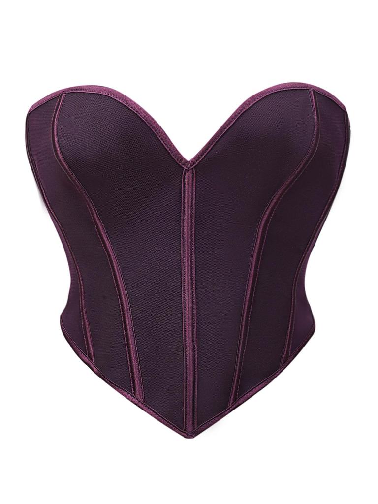 Schwarz Matt Trägerlos Sexy Hofstil Damen Top