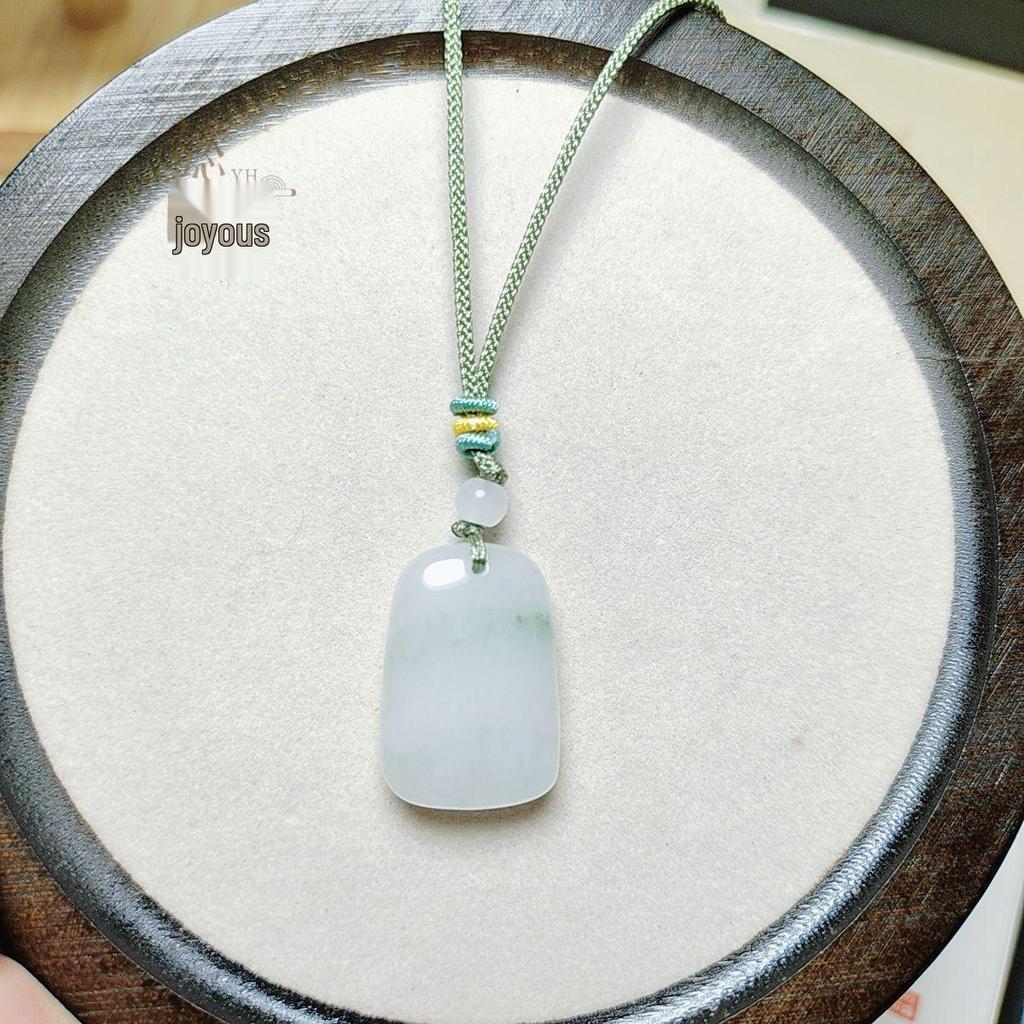 Xinjiang Golden Silk Jade Peace Buckle Pendant Necklace