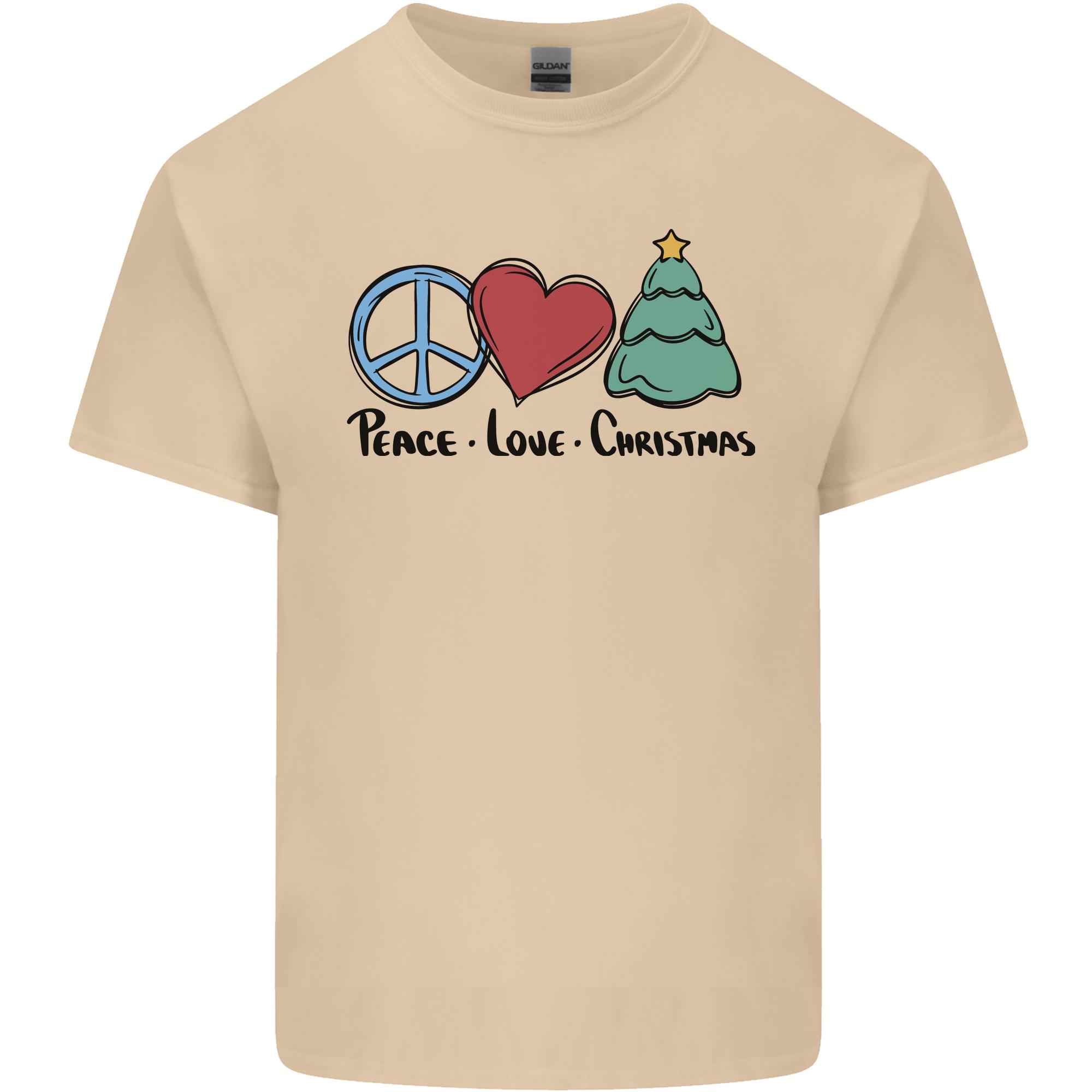 Peace Love Christmas Xmas Unisexs Light Cotton TShirt S