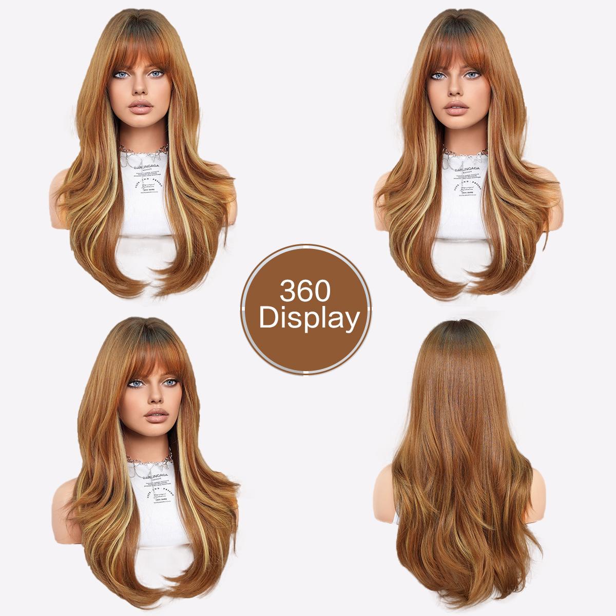 Длинный кудрявый парик цвета пепельно-зеленый и карамельный балаяж - термостойкий — фото 5