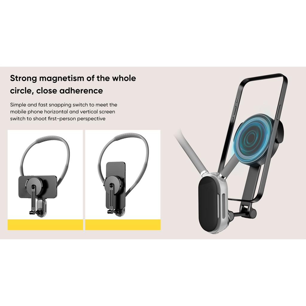 Neck Mount Phone Holder Adjustable Angle Neck Hanging Cell Phone Stand for Outdoor Riding Live Streaming