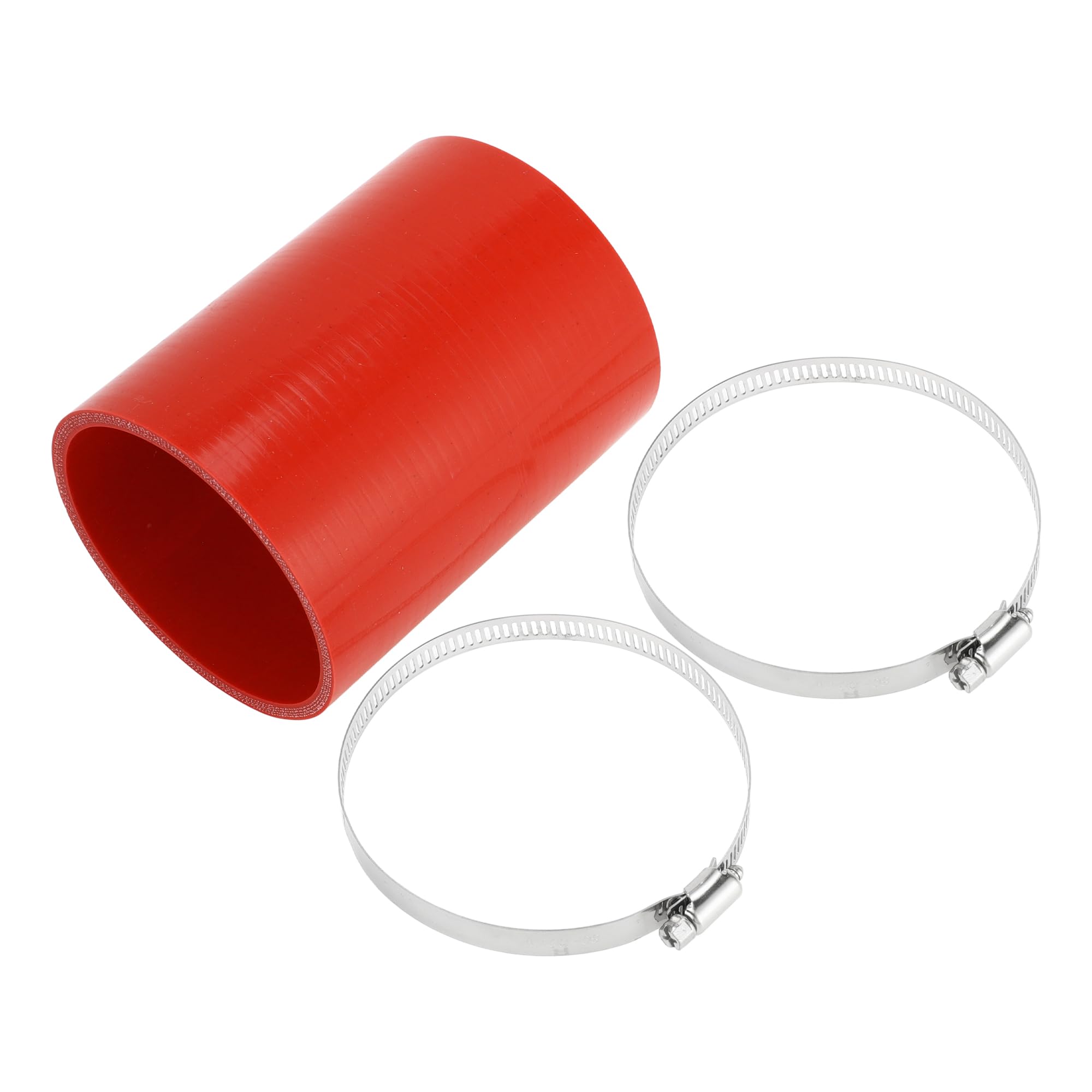

X AUTOHAUX 1 Set 83mm/3.27 ID 127mm/5 Length 0 Degree Red Car Silicone Hose with Clamp Hose Universal Inner diameter 83 mm червоний