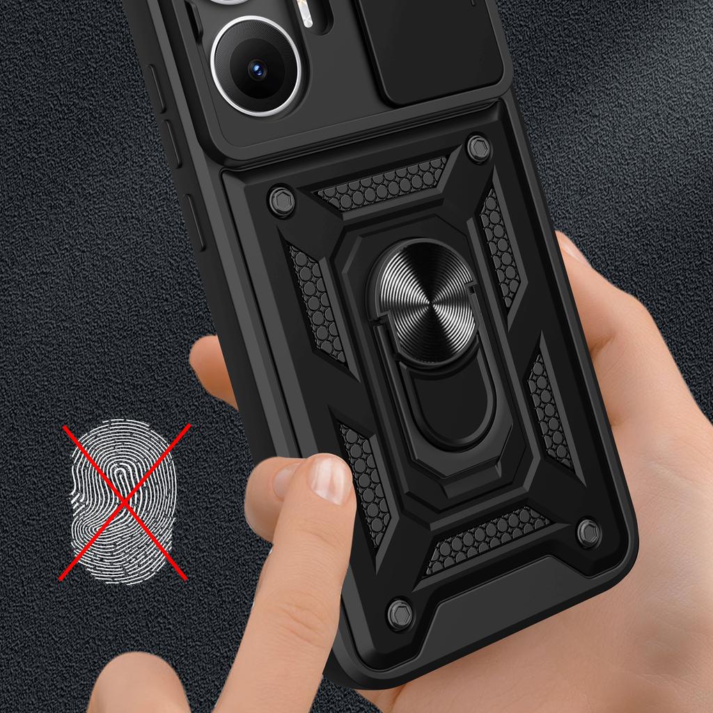 AMORUS For Xiaomi Poco F7 5G/Redmi Turbo 4 Pro 5G Case Kickstand PC+TPU Phone Cover with Camera Lens Slider
