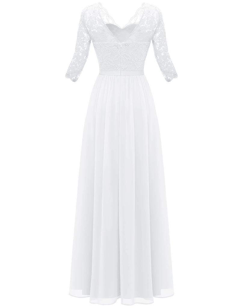 Elegant Lace Splicing Long Evening Dress for an Impressive Look