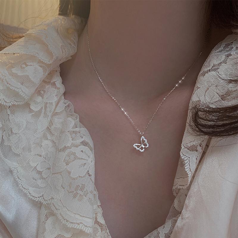Internet celebrity super fairy butterfly feeling premium collarbone chain neck chain spring