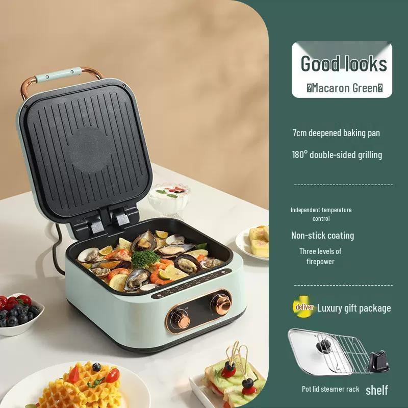 Electric Double-Sided Cake Maker & Grill: Multifunctional Deepened Griddle Pan with Pastry Feature - Ideal Gift
