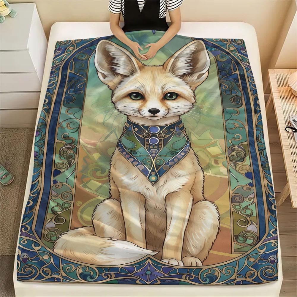 1 Stück Wunderschöne Flanelldecke mit Tierprint, Hohe Qualität, Bequem für alle Jahreszeiten, Heimdekoration, Wärme und Komfort, Perfekt für Weihnachtsgeschenke