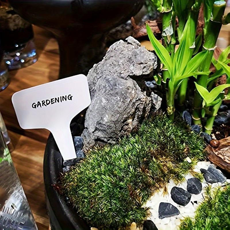 100 Stück T-förmige Gartenetiketten Wasserdichte Kunststoff-Pflanzenstecker für Innen- und Außengärten