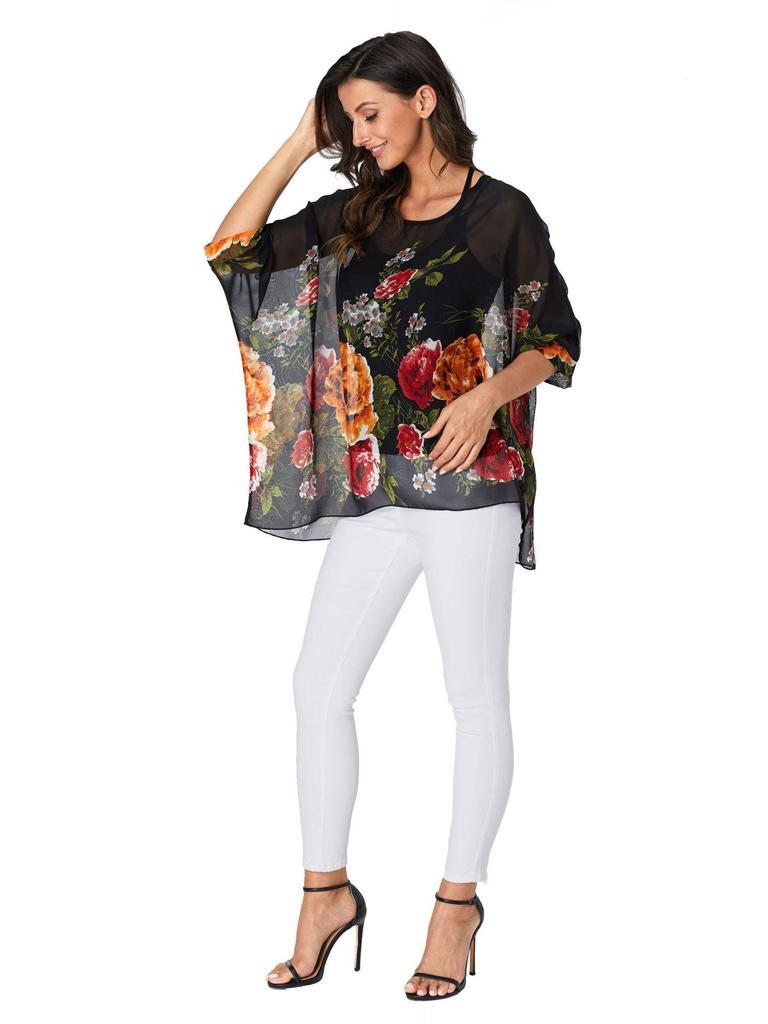 Plus Size Women’s Bohemian Chiffon Beach Cover-up Top