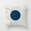 Blue Nordic Style Pillow Cover Geometric Stripe Double-Sided Sofa Window Guest Home Pillow Case Square Shape Pp Cotton