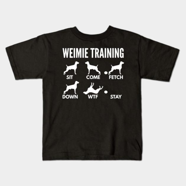 Boys Girls Soft Cotton Graphic Tees Weimaraner Training Weimie Dog Tricks Breathable Daily School Wear Kids T-Shirts