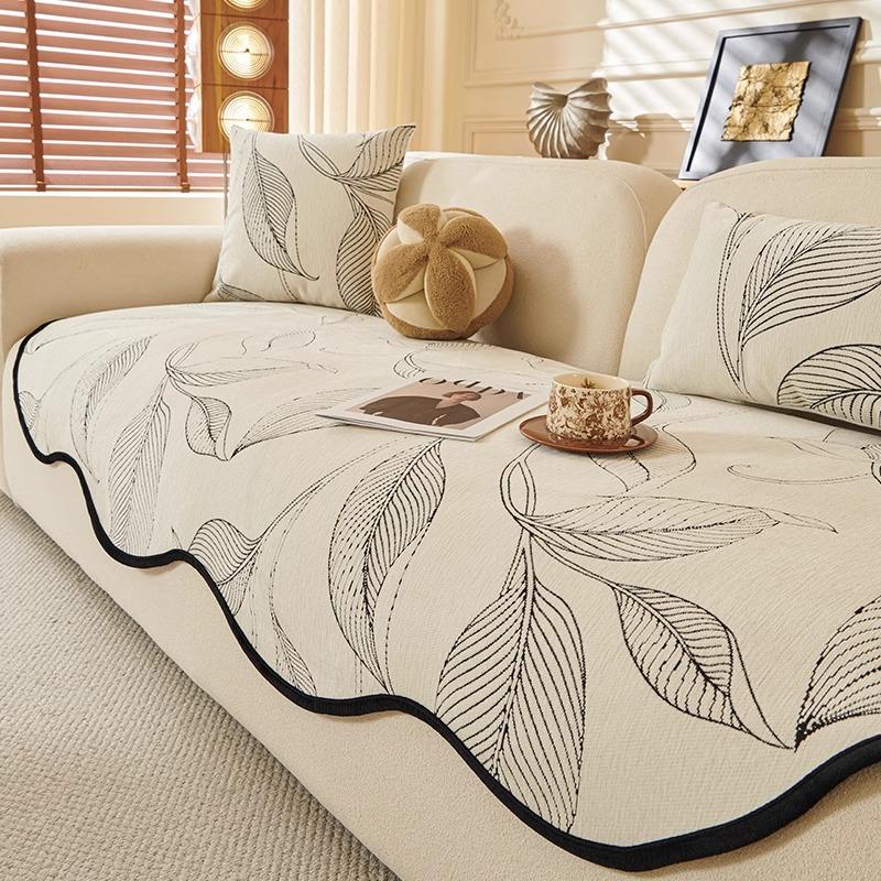 Special-shaped sofa cushion Straight row leather sofa seat cushion Fixed non-slip Irregular one-piece sofa cover universal in all seasons