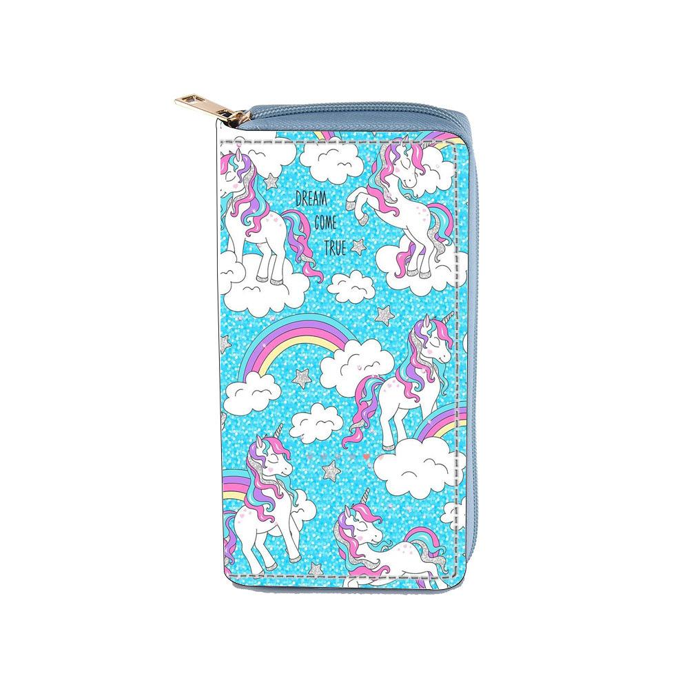 

New unicorn long zipper wallet wallet digital ticket holder