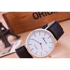 Geneva Leather Strap Ultra-Thin Quartz Watch: Unisex Fashion with Two-Hand Design