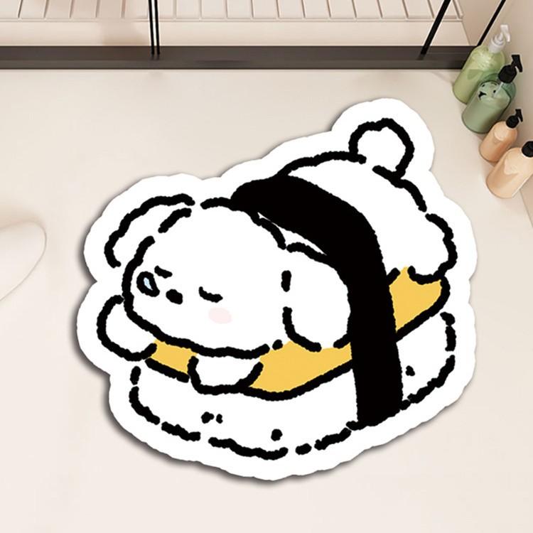 

Коврик для ванной комнаты с изображением мультяшного щенка, впитывающий воду, имитация диатомовой грязи, напольный коврик для двери ванной комнаты, противоскользящая подкладка для ног 50*80cm