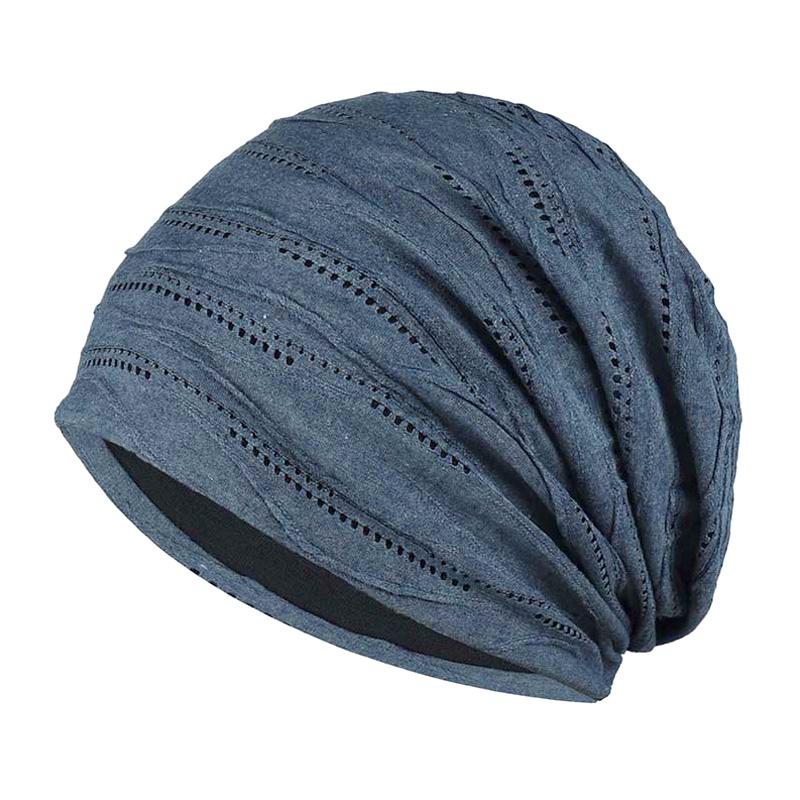 1Pc Thin Elastic Slouchy Lightweight Headscarf Cap Breathable Unisex Casual Beanie Trendy Solid Color