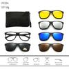 23XXA Gather 6PCS Magnetic Polarized Clip On Sunglasses Women Men Plastic Frame for Night Driving Sunglasses UV400