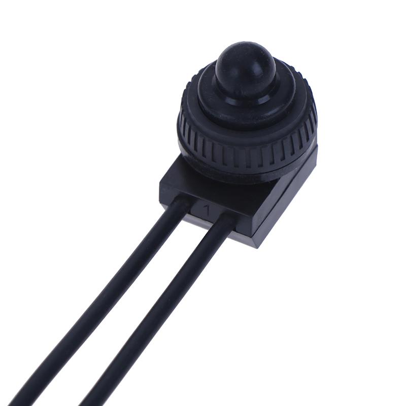Interruttore On-Off a Pulsante Impermeabile 220V con Cavo di Collegamento 4" Nero