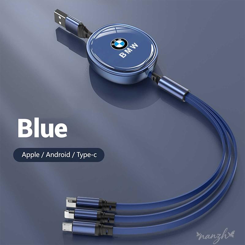 Cable Scalable Phone Car Interior 3 In 1 USB Fast Charging Cable For BMW Series X1 X3 X4 X6 E90 E91 I3 I4 F30 F48 F30 Keychain WS4