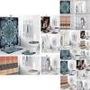 Colorful Bohemian Dinosaur Stone 3d Digital Printing Waterproof Polyester Shower Curtain For Vibrant Bathroom Decor