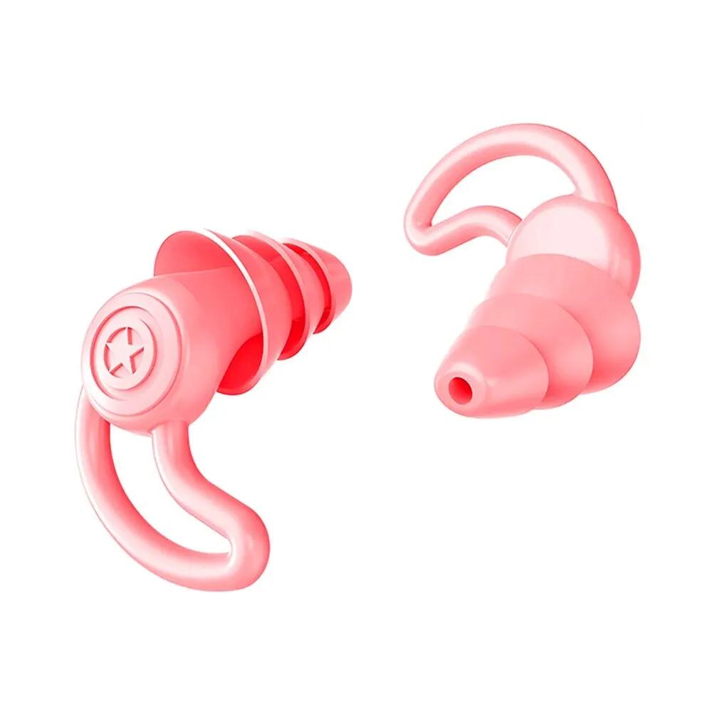 Earplugs Reusable Hearing Protection Sound Blocking Earplugs for Swim 3 Layers Ear Plugs for Sleep Noise Reduction Silicone