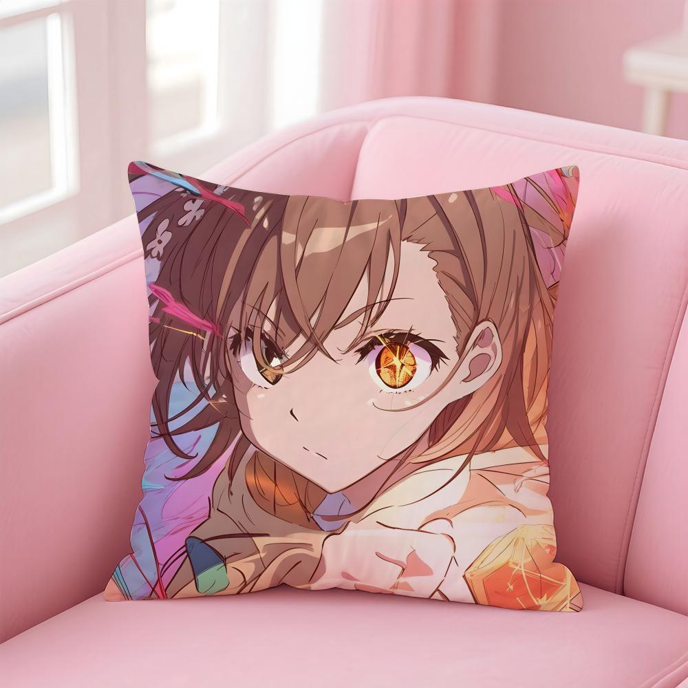 anime A Certain Scientific Railgun Cushion Cover Comfortable Reversible Pillow Cover Ideal for Car Sofa Bedroom & Beyond