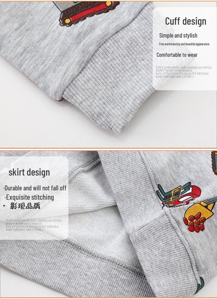 Autumn New Arrival Boys' Cartoon Hoodie - European & American Style