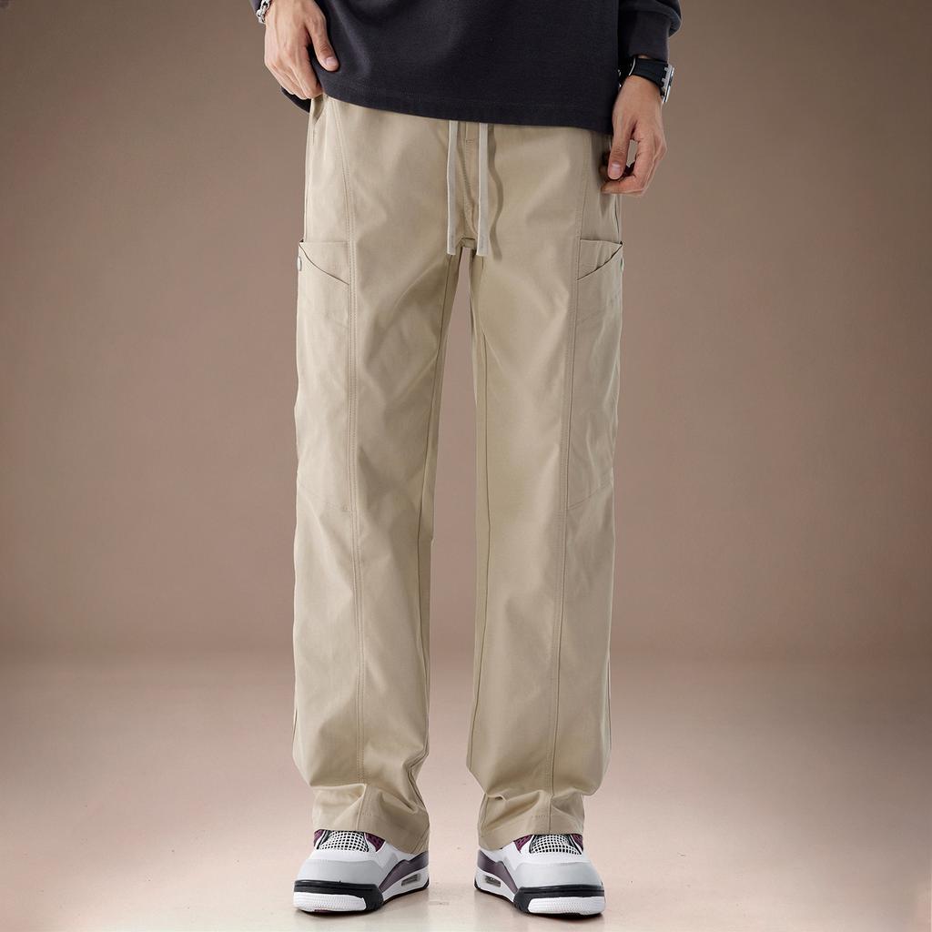 High-end American outdoor sports tooling charging pants men's summer thin loose drape quick-drying straight casual trousers