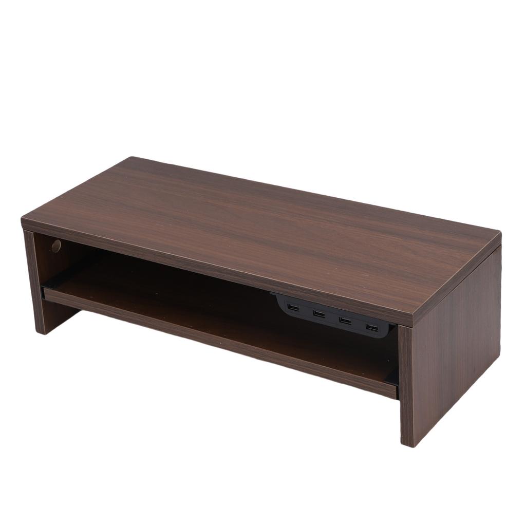 Desktop Display Riser with Drawer AC Outlets and USB Port Hub Mobile Phone Charging Laptop Screen Support Stand